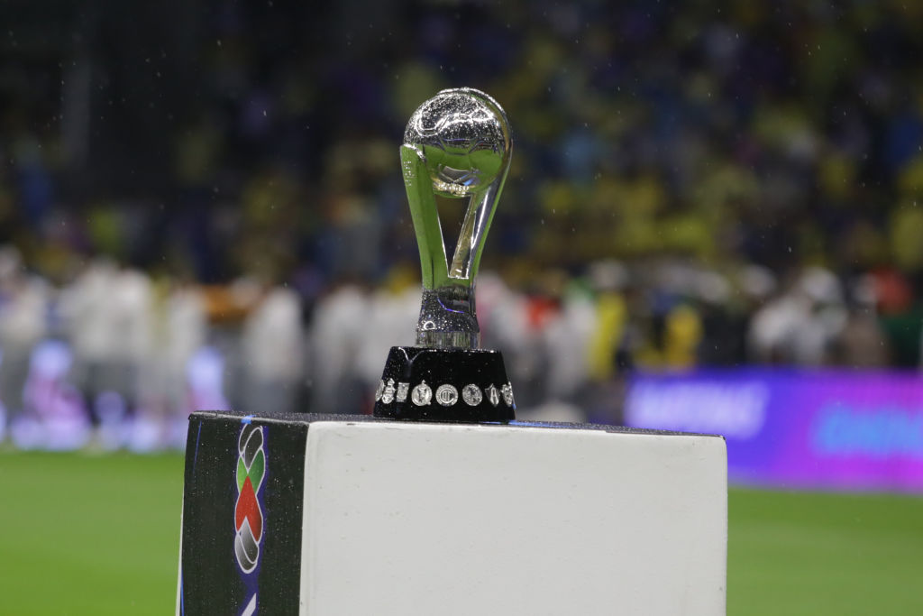Liga MX trophy  is seen at the end  the Mexican Clausura