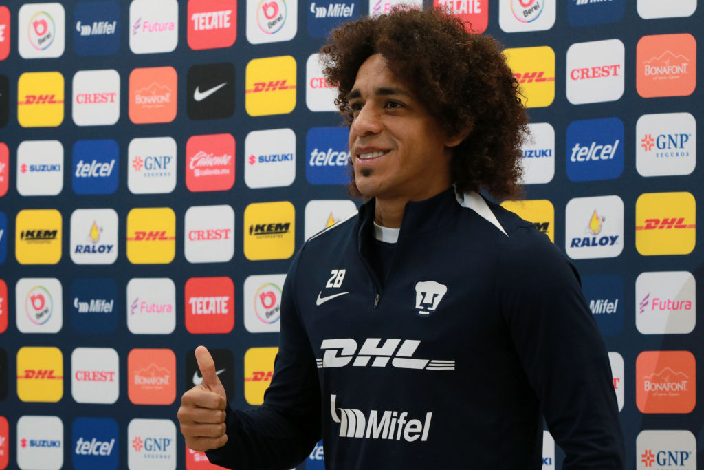 Adalberto Carrasquilla Speaks At His First Press Conference With The UNAM Pumas In Mexico City
