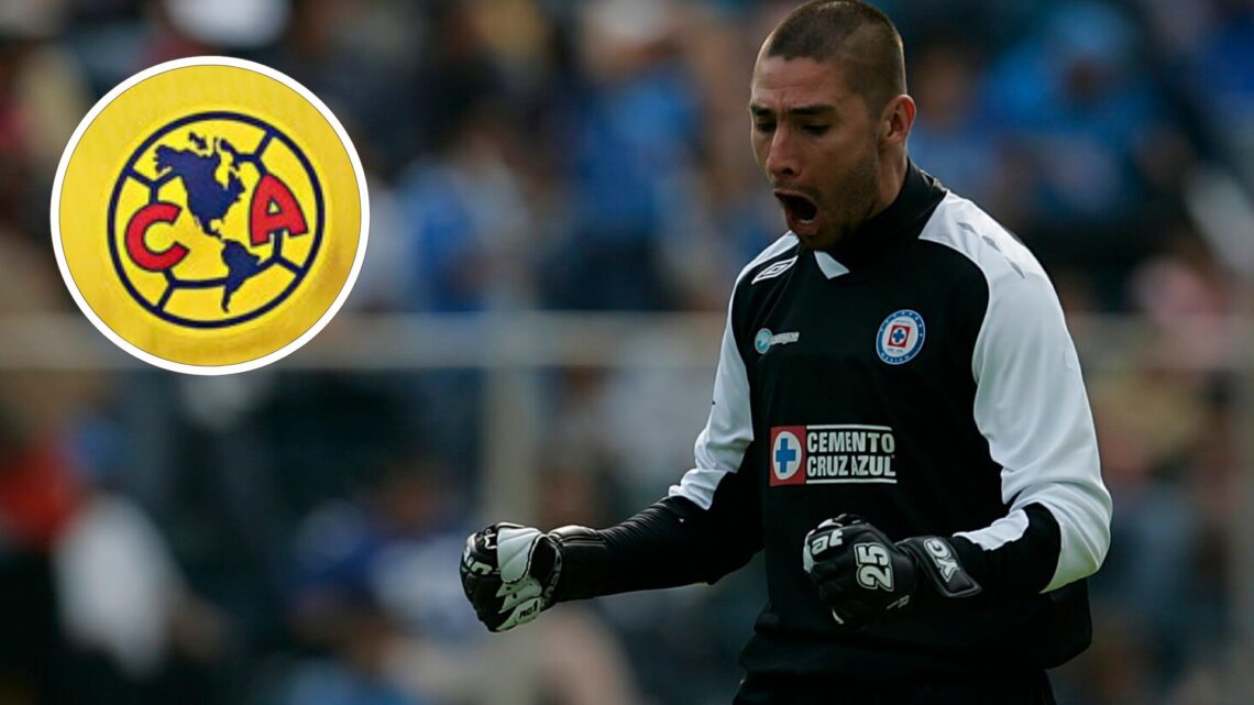Yosgart Gutierrez goalkeeper of Cruz Azul celebrates goal against Monterrey during their match in the 2009 Opening tournament, the closing stage of...
