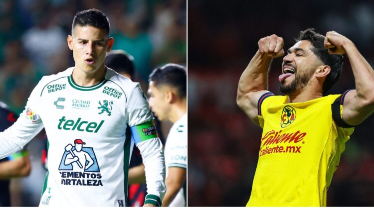 Henry Martin of America celebrates after scoring the team's second goal during the quarterfinals second leg match between Toluca and America as par...