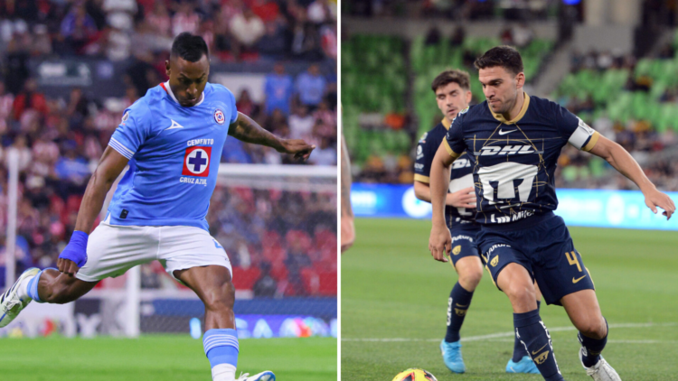 In the image on the left, Willer Ditta, a Cruz Azul player. On the right, Lisandro Magallan, a Pumas UNAM player.