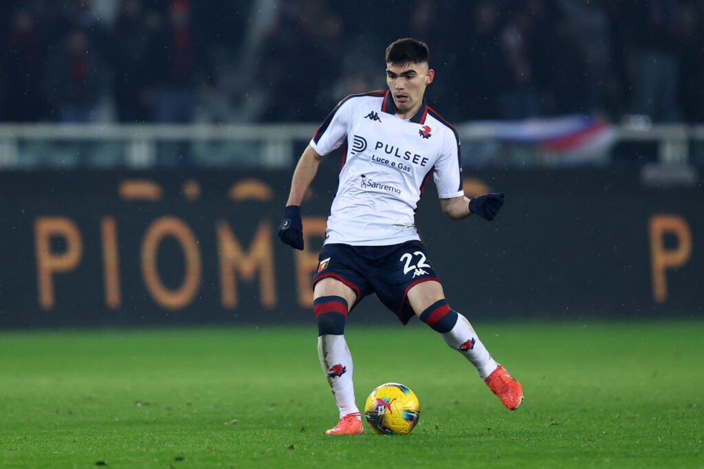 Johan Vasquez of Genoa Cfc in action during the Serie A
