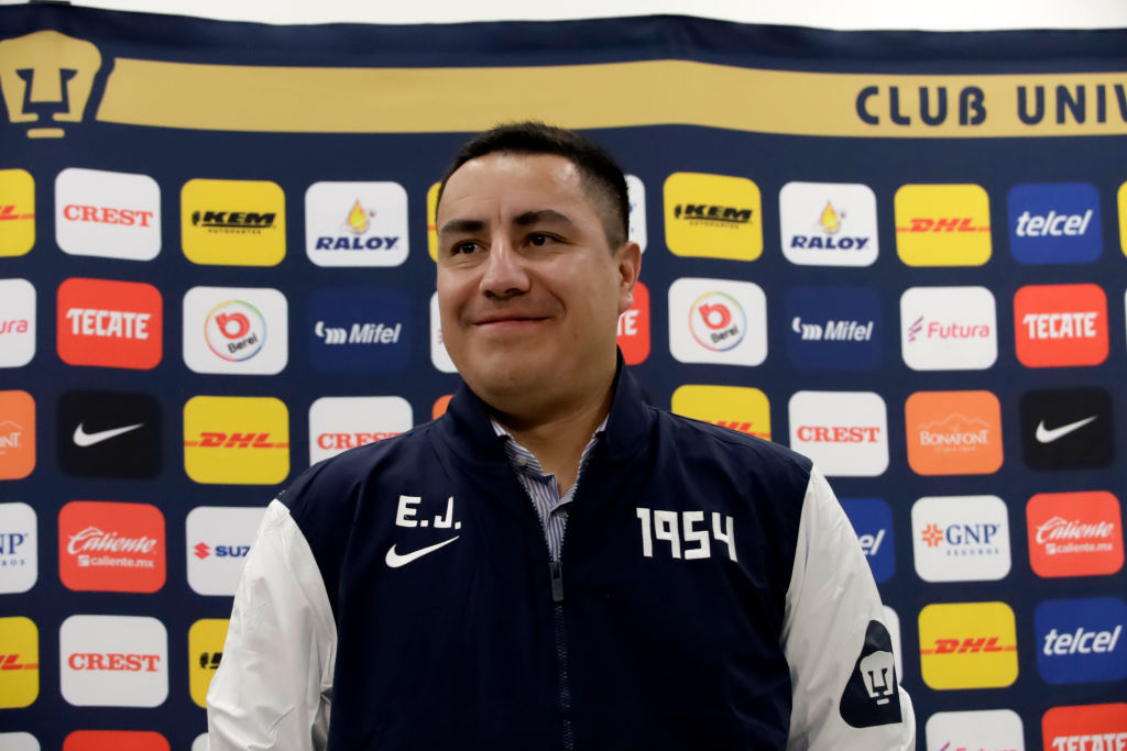 Efrain Juarez Valdez speaking during a news conference to