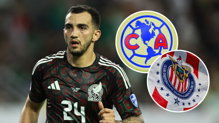 HOUSTON, TEXAS - JUNE 22: Luis Chavez of Mexico in action during the CONMEBOL Copa America 2024 Group B match between Mexico and Jamaica at NRG Sta...