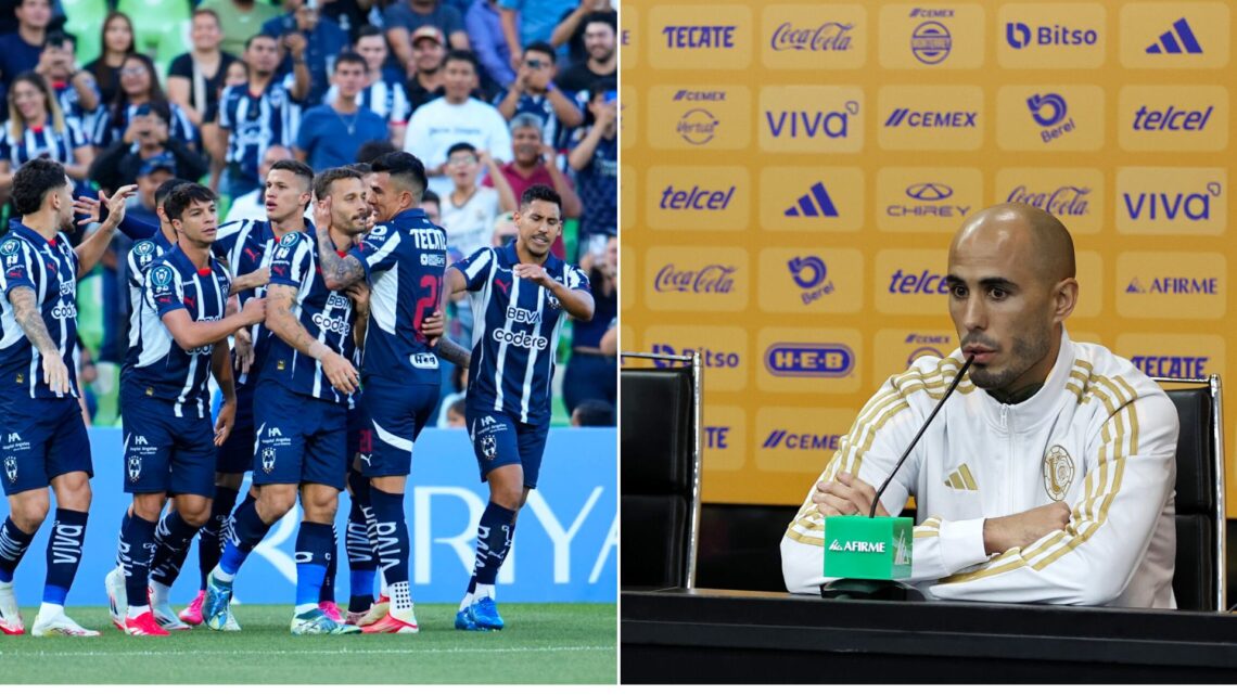 New coach of Tigres Guido Pizarro (R) speaks next to Mauricio Culebro (L) president of Tigres during his unveiling as new coach of Tigres UANL at U...
