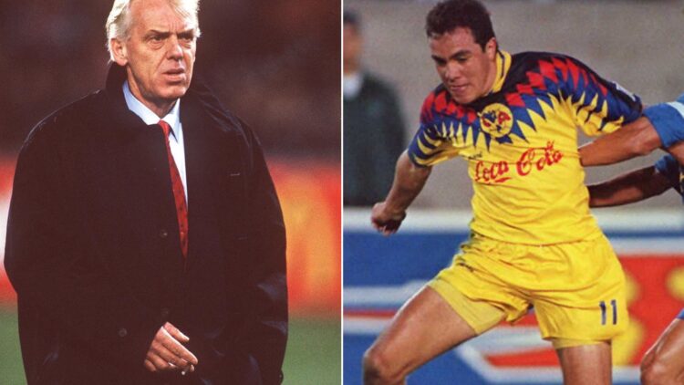 NOVEMBER 26: CHAMPIONS LEAGUE 97/98 FEYENOORD ROTTERDAM; Trainer Leo BEENHAKKER. Inset, Cuactemoc Blanco of Mexico's Club America soccer team (L) t...