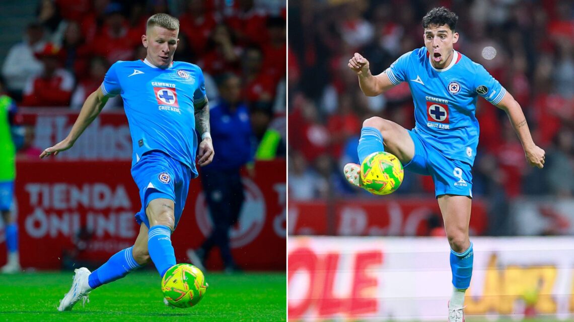 Lorenzo Faravelli of Cruz Azul controls the ball during the 17th round match between Toluca and Cruz Azul as part of the Torneo Clausura 2025 Liga ...