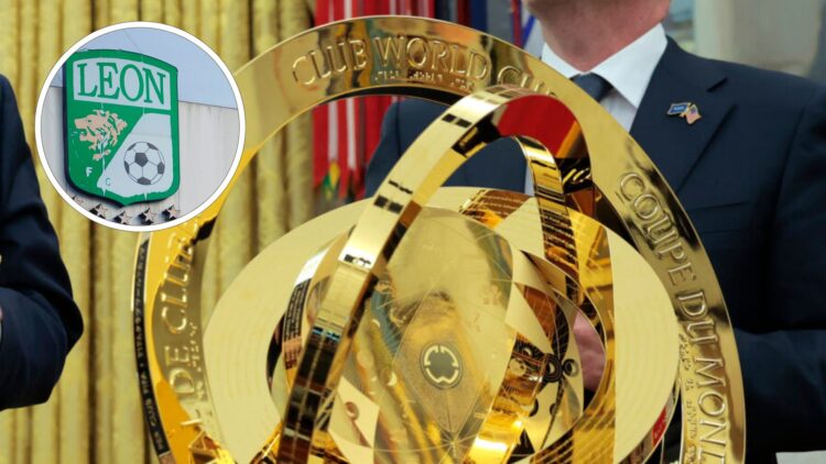 U.S. President Donald Trump speaks alongside President of Fédération Internationale de Football Association (FIFA) Gianni Infantino after unveiling...