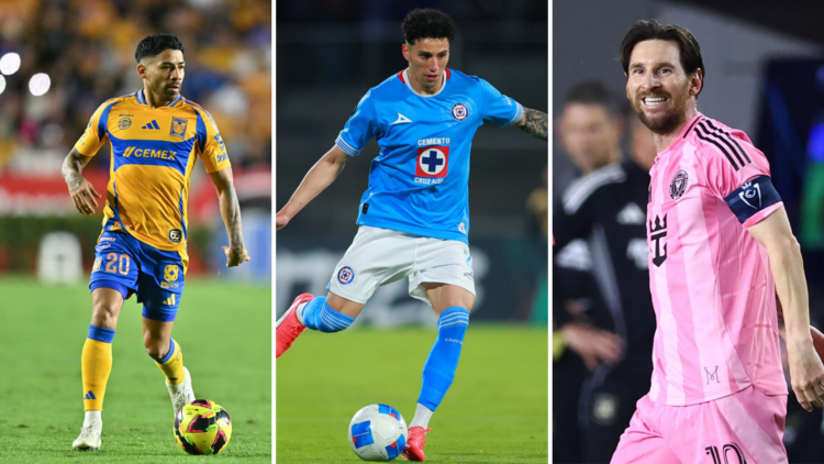Lionel Messi, Javier Aquino and Jorge Sanchez