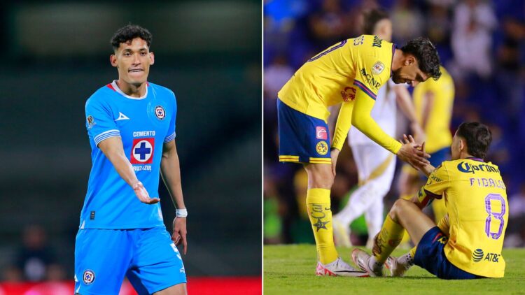 Jesus Orozco Chiquete of Cruz Azul gestures during the 6th round match between Cruz Azul and Pachuca as part of the Torneo Clausura 2025 Liga MX at...