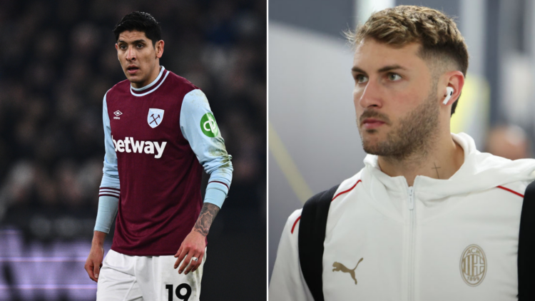 LONDON, ENGLAND - JANUARY 14: Edson Alvarez of West Ham United during the Premier League match between West Ham United FC and Fulham FC at London S...