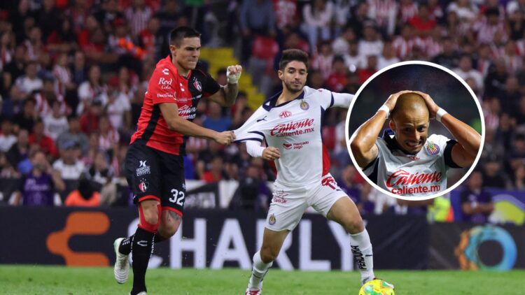 En la imagen principal, Isaac Brizuela, futbolista de Chivas. En el círculo, Javier Hernández.