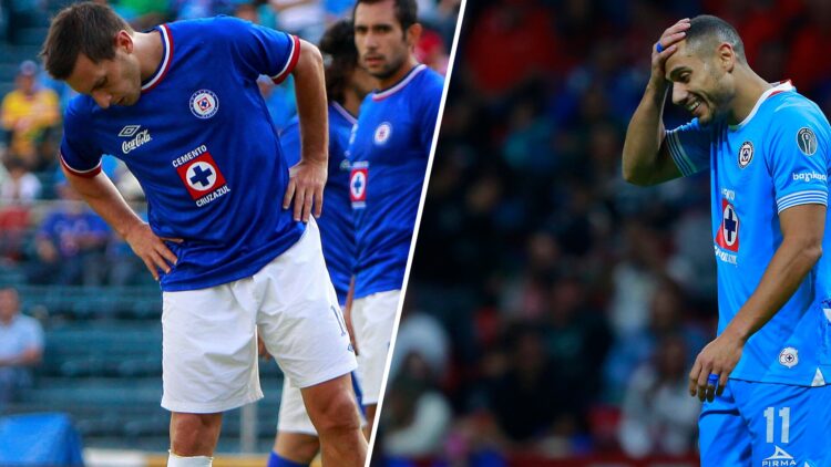 Christian Chaco Giménez y Alejandro Castro con Cruz Azul / Georgios Giakoumakis con Cruz Azul