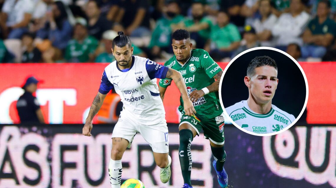 En la imagen principal, futbolistas del Monterrey y el Club León. En el círculo, James Rodríguez.