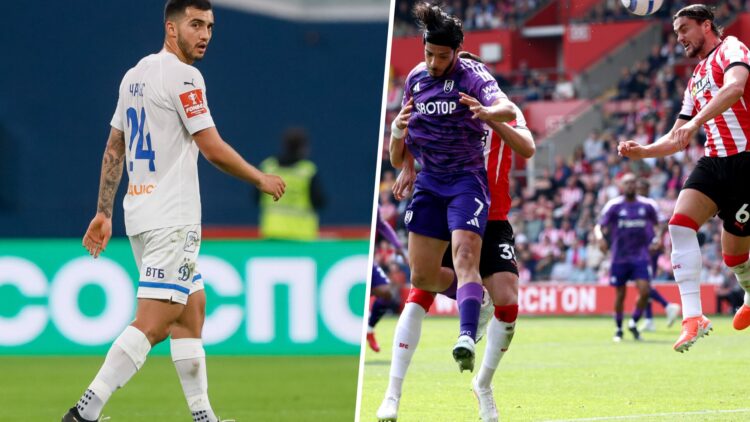 Luis Chávez en un partido con el Dínamo de Moscú / Raúl Jiménez en el Southampton 1-2 Fulham