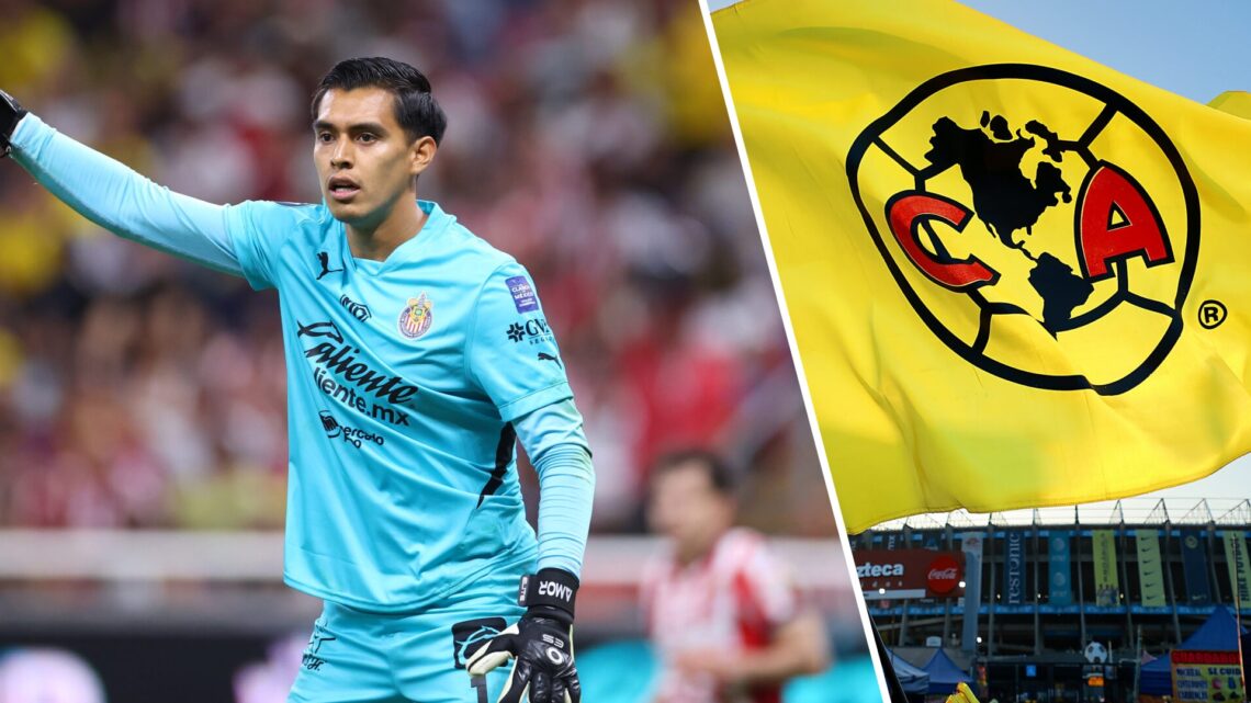 En la izquierda, Raúl 'Tala' Rangel, futbolista de Chivas. A la derecha, el escudo del Club América.