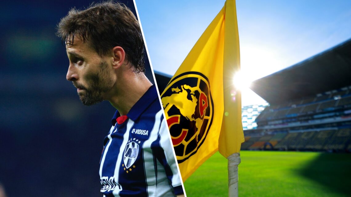 Izquierda: Sergio Canales con Monterrey. Derecha: Banderín del Club América