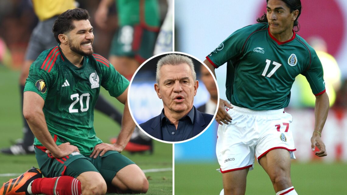 Henry Martín, Javier Aguirre and Juan Francisco Palencia with Mexico National team