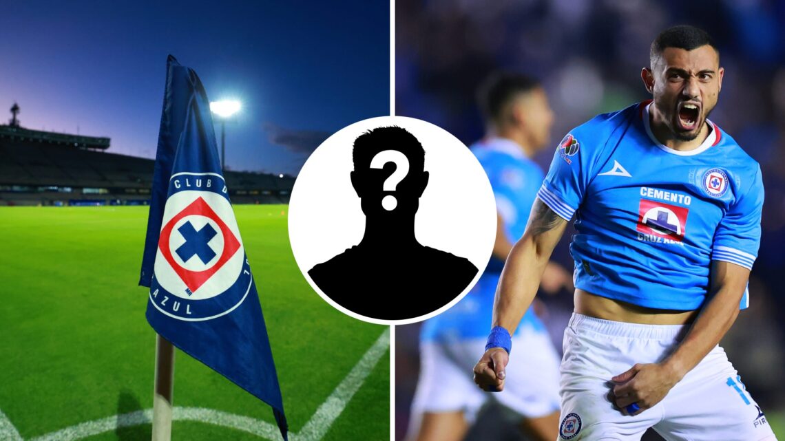 Banderín de Cruz Azul en un tiro de esquina en el Estadio Olímpico Universitario / Georgios Giakoumakis celebra un gol con Cruz Azul