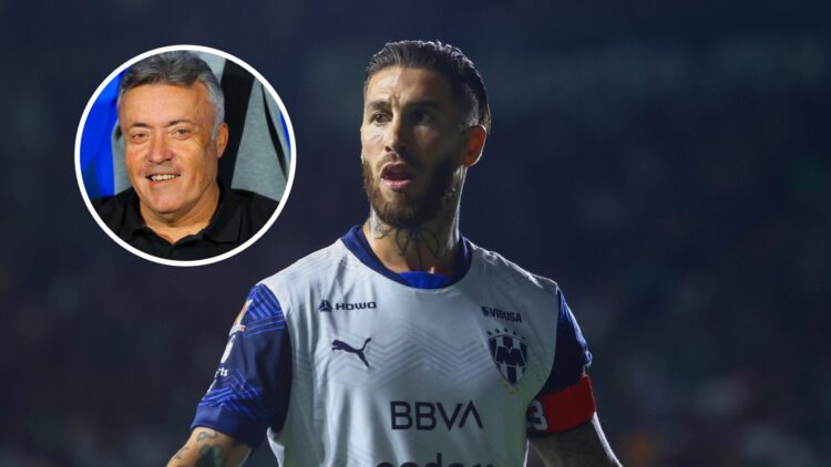 Sergio Ramos, futbolista de Monterrey, y Domenec Torrent, entrenador de Rayados.
