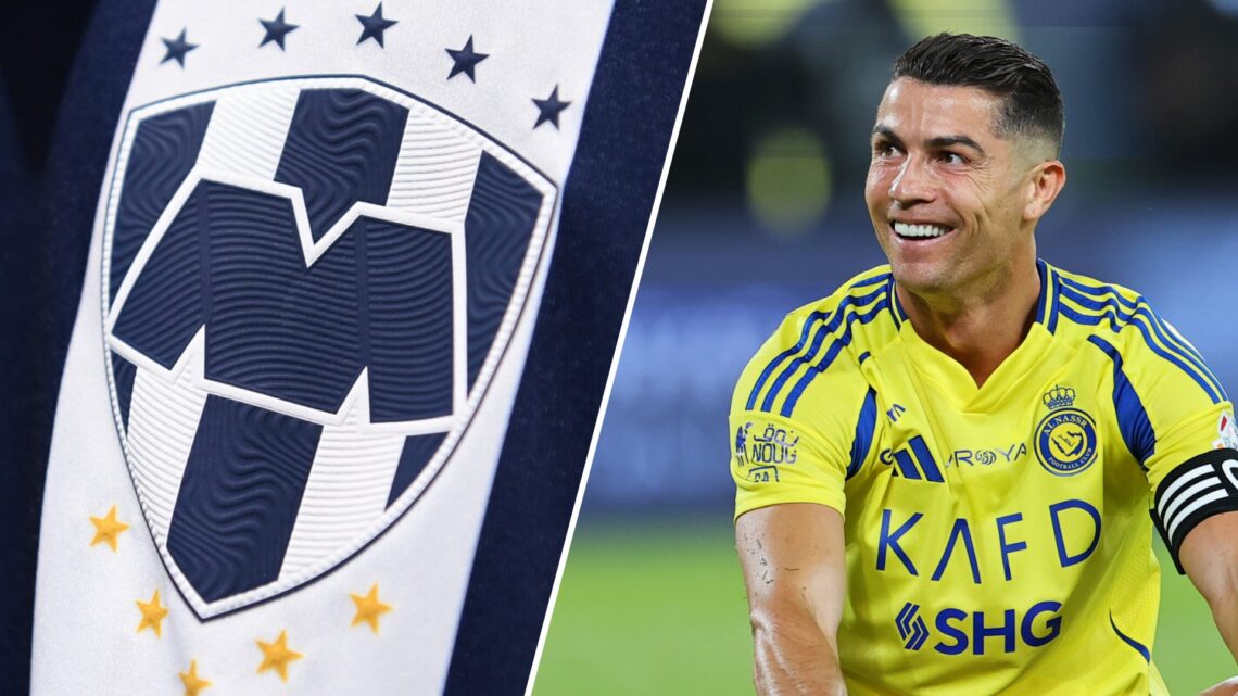 Cristiano Ronaldo and Monterrey crest logo