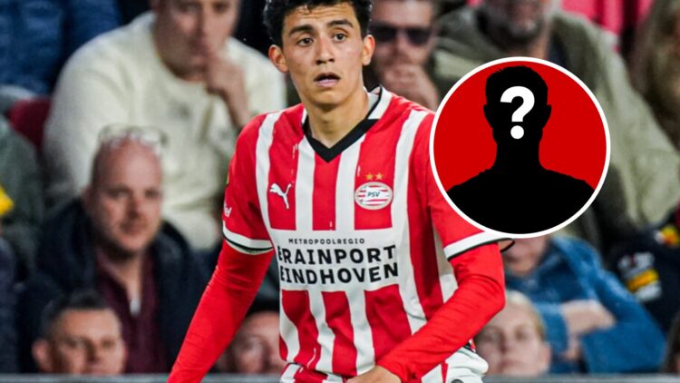 En la imagen principal, Richard Ledezma, jugador del PSV Eindhoven que interesa a Chivas. En el círculo, un silueta de un jugador misterioso.