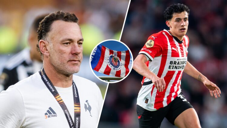 Gabriel Milito, Richard Ledezma and Chivas logo