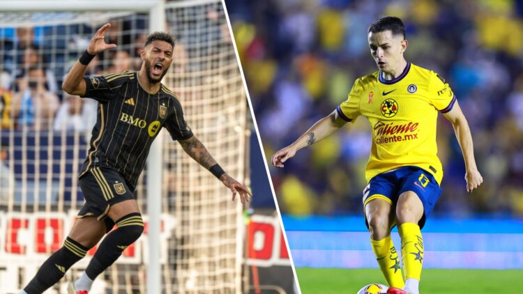 Denis Bouanga and Álvaro Fidalgo playing for LAFC and América