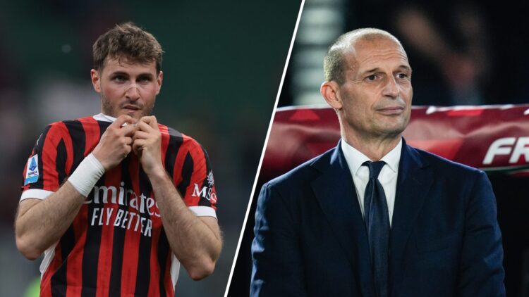 Santiago Giménez and Massimiliano Allegri, new AC Milan head coach