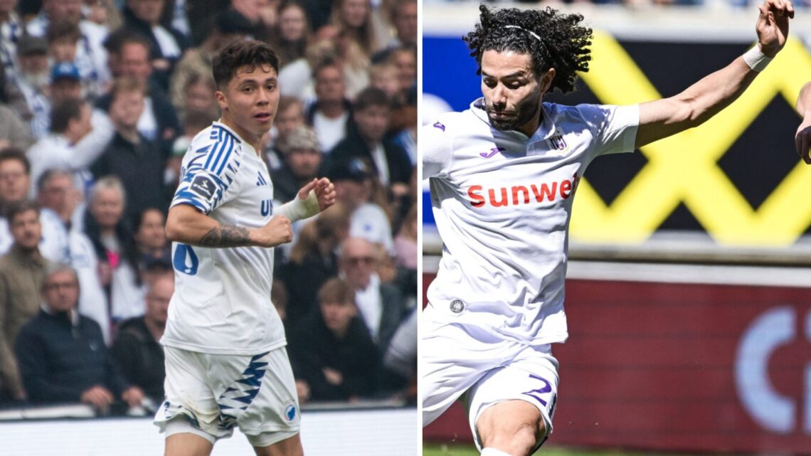 Rodrigo Huescas en un partido con el Copenhagen FC / César Huerta en un partido con el Anderlecht