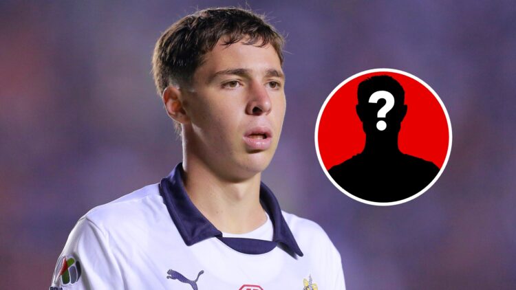 Mateo Chávez, jugador de Chivas que irá al AZ Alkmaar. En el círculo, una silueta de un jugador misterioso.