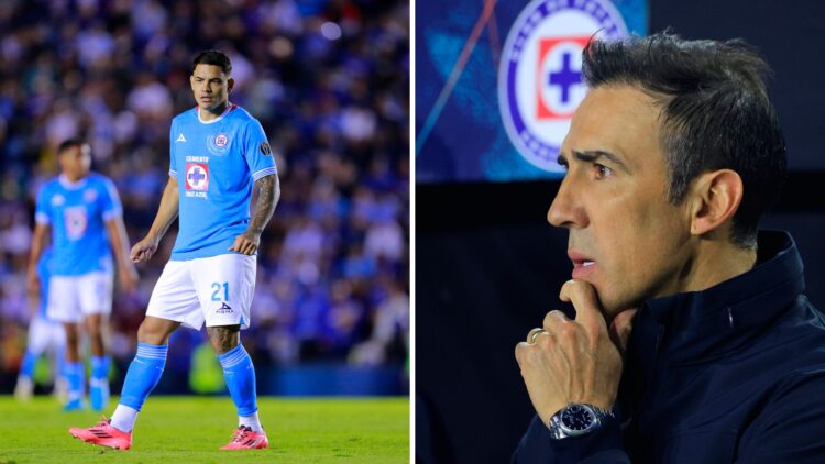 Gabriel Toro Fernández en un partido con Cruz Azul / Vicente Sánchez en un partido con Cruz Azul