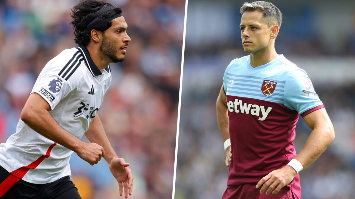 Raúl Jiménez en el partido entre el Fulham y el Aston Villa / Javier Chicharito Hernández en un juego con el West Ham