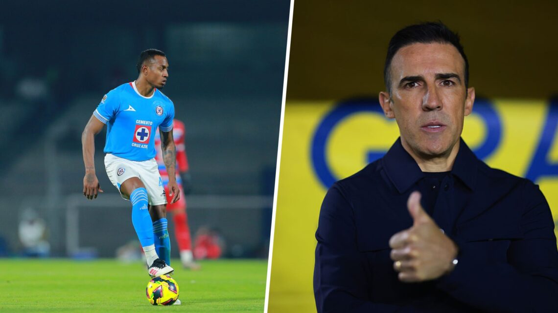 Willer Ditta en un partido con Cruz Azul / Vicente Sánchez en un partido con Cruz Azul
