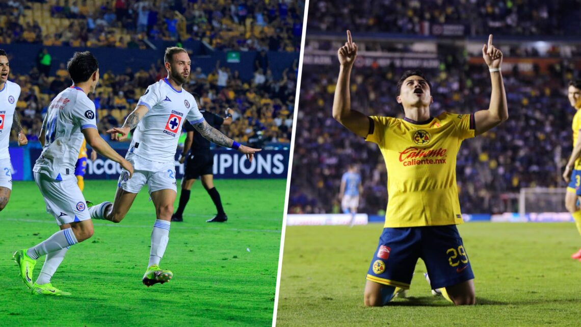 Rodolfo Rotondi celebra un gol con Cruz Azul / Ramón Juárez celebra un gol con el América