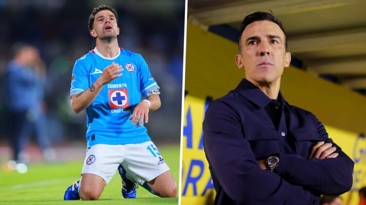 Ignacio Rivero se lamenta en un partido con Cruz Azul / Vicente Sánchez en la banca en el juego de Liga MX contra el América