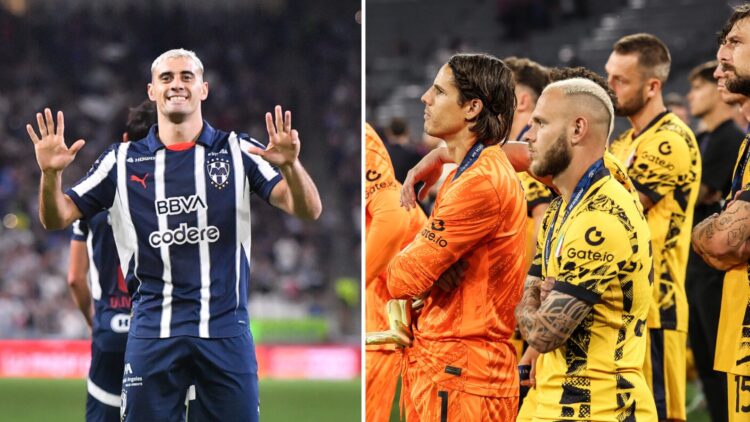 Germán Berterame, Yann Sommer and Federico DiMarco prior to the Monterrey vs Inter Milan match in the Club World Cup