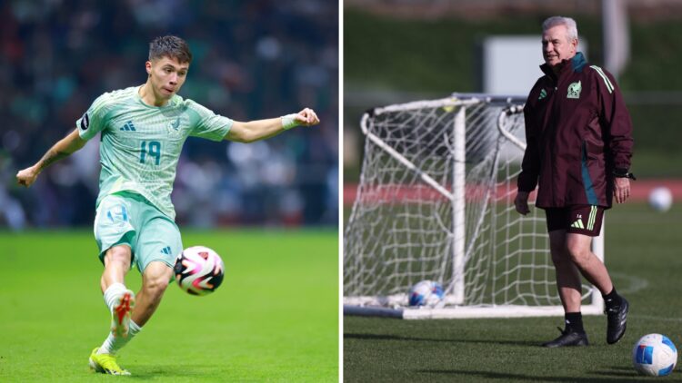 Rodrigo Huescas durante el partido de la Nations League entre México y Honduras / Javier Aguirre durante un entrenamiento de la Selección Mexicana